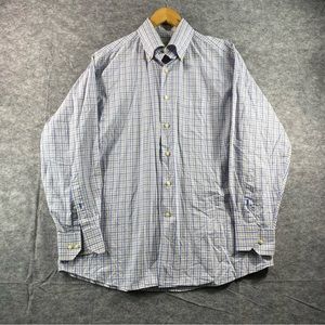 Tommy Bahama Mens Blue/Yellow Madras Plaid LS Button Down Shirt SZ 15.5‎